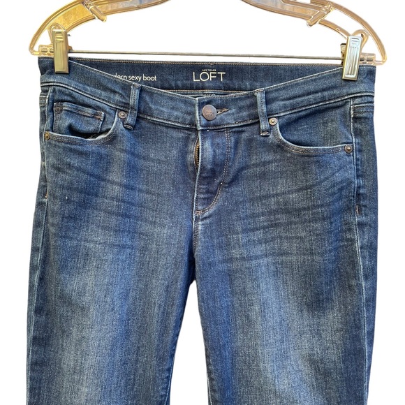Ann Taylor Loft Modern Sexy Boot 5 Pocket Denim Jeans Size 29 8 Petite - Picture 2 of 5
